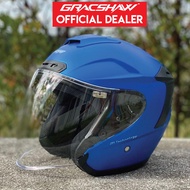 Gracshaw G838 Gaizer Flat Blue Plain Shoei JF4