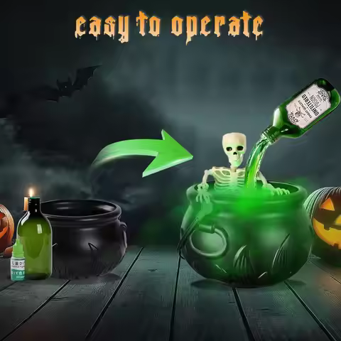 1pcs Witch Cauldron Decoration With Magic Levitation Potion Bottle And Atomizer Dark Plastic Magic B