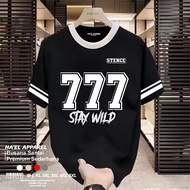 Number T-Shirt Stay Wild777 (S - 6XL) T-Shirt BIG Size Korean Style Harajuku Number T-Shirt
