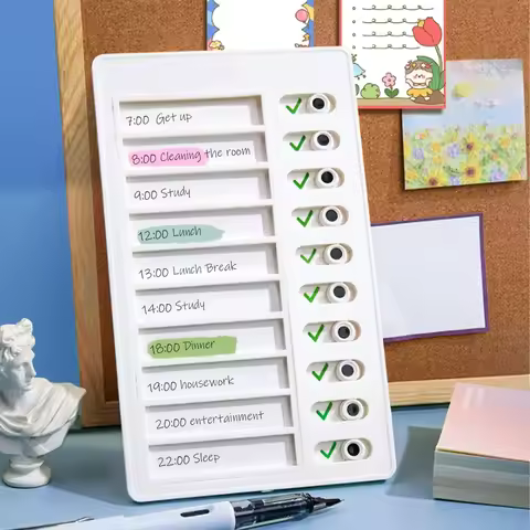 2 Pack Kids Chore Chart with 10 Papers Chore Chart Plastic Checklist Board To Do List for Home Routi
