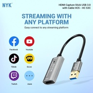 NYK HC5 HDMI Capture USB 3.0 HD VIDEO CAPTURE 60 FPS MOBILE GAME LIVE RECORDING