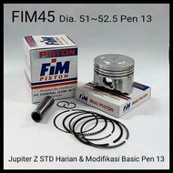 Piston kit Fim Yamaha Jupiter Z Std (100) 52 mm / Seher jupiter Z Sparepart murah