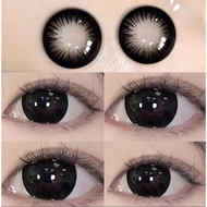 Eyeshare Black Color Contact Lens Big Eyes 14.5mm with Degrees 1.00-6.00 Soft Contact Lens 2 Pieces 