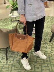 100% original longchamp official store bagg Nylon Cognac L1899 besar / L2605 / L1621 Beg Tote sederh