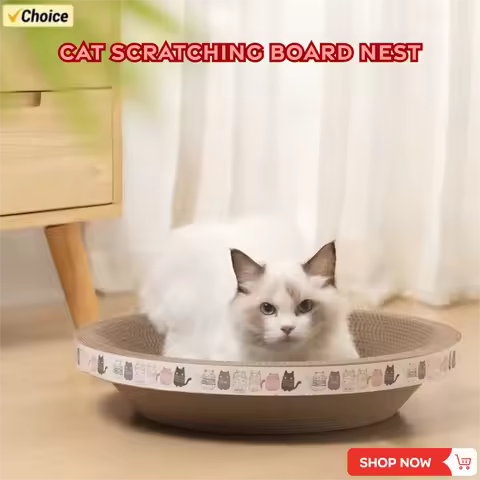 Cat Scratcher Cardboard Cat Scratcher Bed Corrugated Oval Cat Scratch Pad Board Claw Toys for Cats W