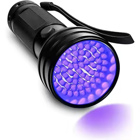 395nm UV Flashlight Black Light Waterproof 51 LED Flashlight Set with AA Battery for Home & Hotel In