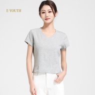Eyouth 13106 Women's T-Shirt V-nect Short Sleeve- Soft and Comfortable Tops