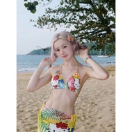 [Limited Time Discount Sale] Dopamine Medium Mustard Hawaii Style HelloKitty Swimsuit Hot Girl Girl 