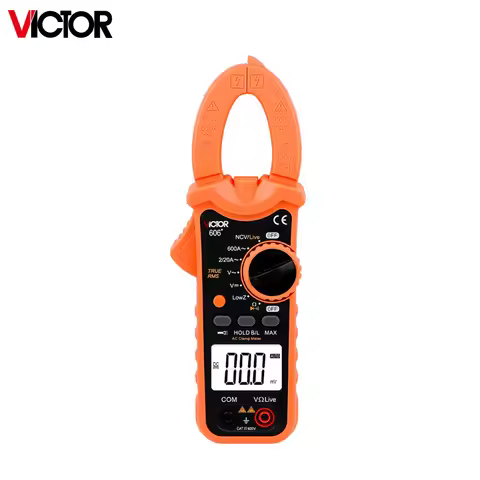 Victor 606 Digital Clamp Meter Ammeter ACV/DCV ACA Auto Range Measurement of Large Capacitance NCV F
