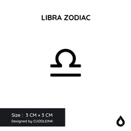 "Libra Zodiac" CUDDLEINK Matte Ink Tattoo