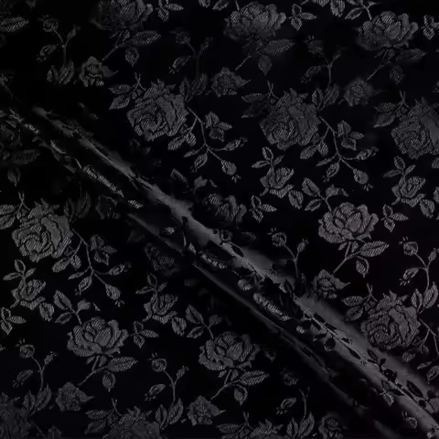 3/5/10yard Rose Flower Jacquard Brocade Satin Fabric for Sewing Clothes, By the Yard