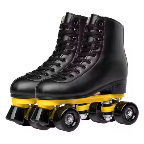 2026 Professional Leather Quad Roller Skate Adult Adjustable Quad Roller Skates