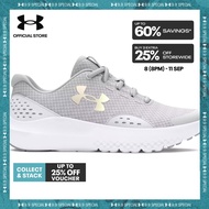Under Armour Girls Grade School UA Surge 4 Running Shoes - WHITE (100)