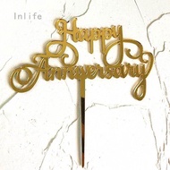 (1pc) Topper Happy anniversary happy wedding topper kaca happy wedding engaged