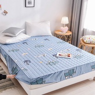 Cute Mattress Protector Bed Cover Fitted Bed Sheet Cartoon Printing Fitted Bedsheet Bed Cover Single Queen King Size Not Included Pillowcase