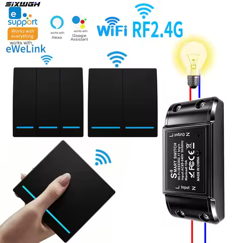 EWeLink WiFi Smart Switch Wireless Switch Remote Control Switch Works with Alexa Google Home Voice C