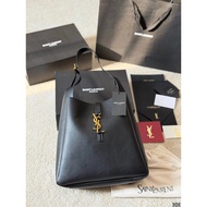Niu YSL LE 5 A 7 Hobo Handbag Saint Laurent Bucket Bag Handbag PYSL LE 5 A 7 Hobo Handbag, Black Cow