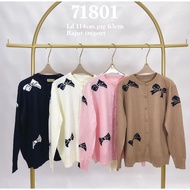 WOMEN'S KNITTED CARDIGAN WITH RIBBON 71801 CUTE, CUTE, COOL, AND MODERN