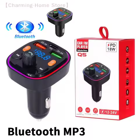 【M】Car Charger True 3.1A Dual USB Port PD FastCharging MP3 Music TF Card U Disk AUX Player