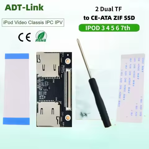 Dual TF To CE ZIF Adapter Dual 2 TF SSD Card Converter for IPod Gen 3 4 5 6 7 Video iPod Classic Ind