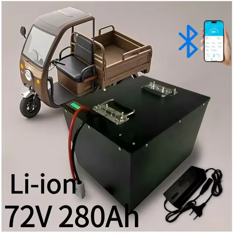 72V 280Ah Li-ion Battery Pack High Capacity Rechargeable Lithium Battery with BMS Protection for Ele