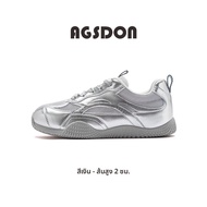 รองเท้าลำลองพื้นนุ่มสไตล์บัลเลต์สีเงิน Agnes