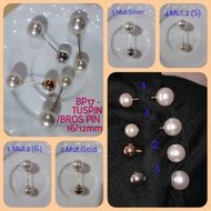 BP17 - TUSPIN PEARL PIN BROOCH 16/ 12mm
