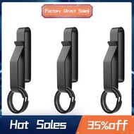 3PCS Heavy Duty Belt Key Holder with 6Pcs Metal Key Rings, Stainless Steel Black Men Keychain Tactical Key Holder Clip