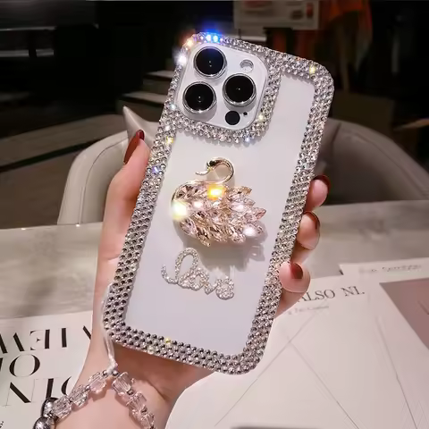 Luxury Crystal Swan Phone Case For OPPO Find X9 X8S X8 Pro X7 Ultra X6 X5 X3 X2 Neo Lite Pro Glitter