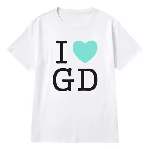 Korean Star G-Dragon Short-Sleeve T-Shirt Underlay Summer Top Seoul Concert Heart-Shaped GD I Love F