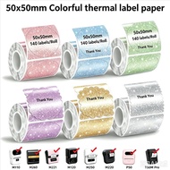 50x50mm Thermal Label Printer Sticker Self-Adhesive Color Thermal Paper Suit for Phomemo M110 M200 M