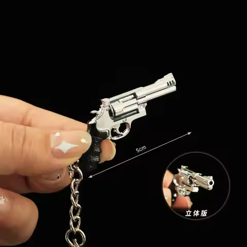 5cm Mini Gun Model Keychain Smith M500 Model Jewelry Metal Pendant Key Chain Chaveiro Bag Car Key Ho