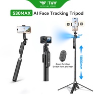 TNW S30MAX AI Face Tracking Tripod Wireless 360° Rotation Phone Tripod With Stabilizer Gimbal Live V
