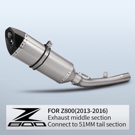 For Z800 2013-2016 Motorcycle exhaust system Middle Pipe z800 Exhaust pipe for motorbike 51mm exhaus