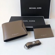 美國品牌MICHAEL KORS / MK三色短夾 名片夾 鑰匙圈 三件套錢包禮盒