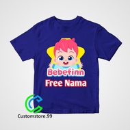 CHILDREN'S CLOTHES, CHILDREN'S T-SHIRTS, BEBEFINN CARTOON, FREE NAME PRINTING, PREMIUM MATERIAL