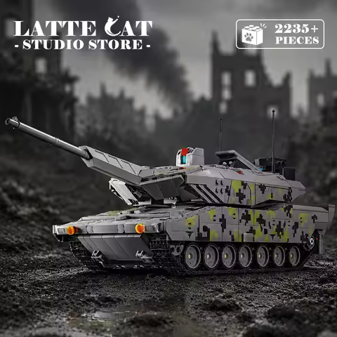 KF51 Main Battle Tank Building Blocks Military Panzer 2A8 3D Model Infantry Fighting Vehicle MOC Bri