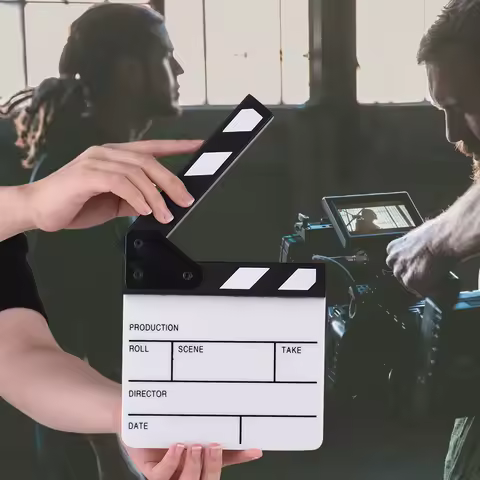 Clapper Compact Size Acrylic Clapboard Dry Erase TV Film Movie Director Cut Action Scene Clapper Boa