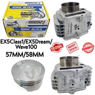 EX5DREAM/WAVE100/EX5CLASS1 ESPADA RACING SONIC BLOCK 58MM/57MM/56MM WITH PISTON KIT RACING BLOCK