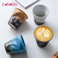 [Lohobby] Creative Pleated Coffee Mug Breakfast Milk Cup 6.7oz Drinking Cup Retro Tea Cup