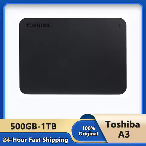 Toshiba A3 HDTB410YK3AA Canvio Basics 500GB 1TB 2TB Portable External Hard Drive USB 3.0, Black