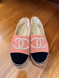 Chanel 珍珠裝飾 espadrilles 魚嘴鞋