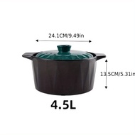 1pc Ceramic Casserole Pot, Dutch Oven, Clay Pot, Home Soup Casserole, Heat Resistant Ceramic Cassero