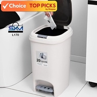 Trash Bin 20L - Durable Waste Garbage Can with Trash Bag Holder for Kitchen Storage, Space-Saving De