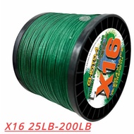 11.3-91Kg New X16 Strands Braided Line 300M 100M Multifilament 100% PE Durable 4 Colors Hook Lineing