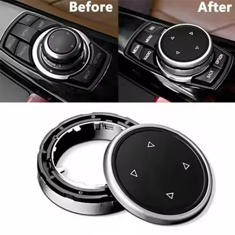 For BMW 1 2 3 4 5 6 7 Series X1 X5 X6 F20 F30 F10 F07 E60 E90 E70 IDrive Car Multimedia Big Knob Cov