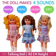 42CM Talking Doll | Push to Talk - Mama Papa Laugh Cry | Built-in Sound | Silicone Head | Anak Patun