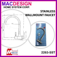 MECO 2263 SST 304 WALLMOUNT FAUCET LEVER HANDLE 1/2" STAINLESS HIGH QUALITY MACDESIGN HOME (OFFICIAL