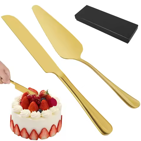 2Pcs Cake Shovel Set Stainless Steel Cake Cutter and Pie Spatula Set Cake Cutting Utensil for Weddin