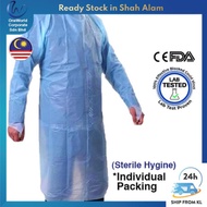 【Surgiplus】Medical CPE Isolation Gown Plastic Apron PPE Suit Individual Sterile Pack